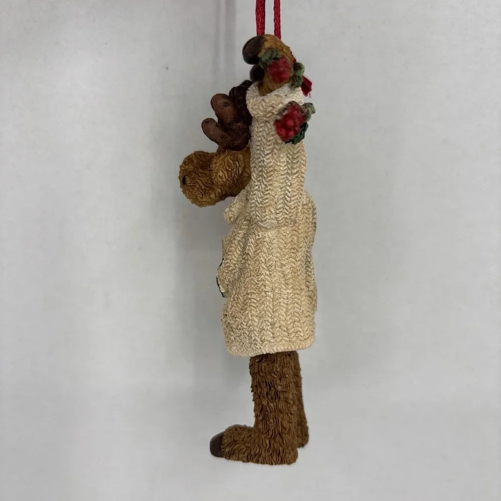 Boyds Dangle Moose Christmas Ornament Dangling Feet Tree Sweater Vintage 2004